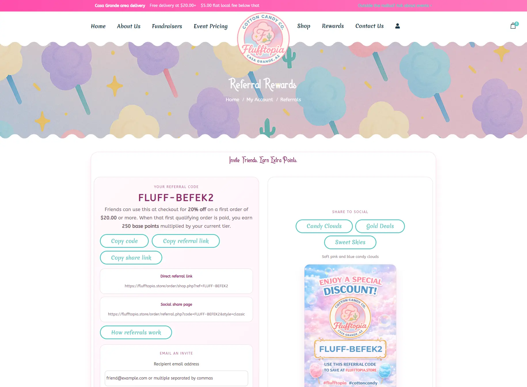 Custom built referral system with tiers and rewards
