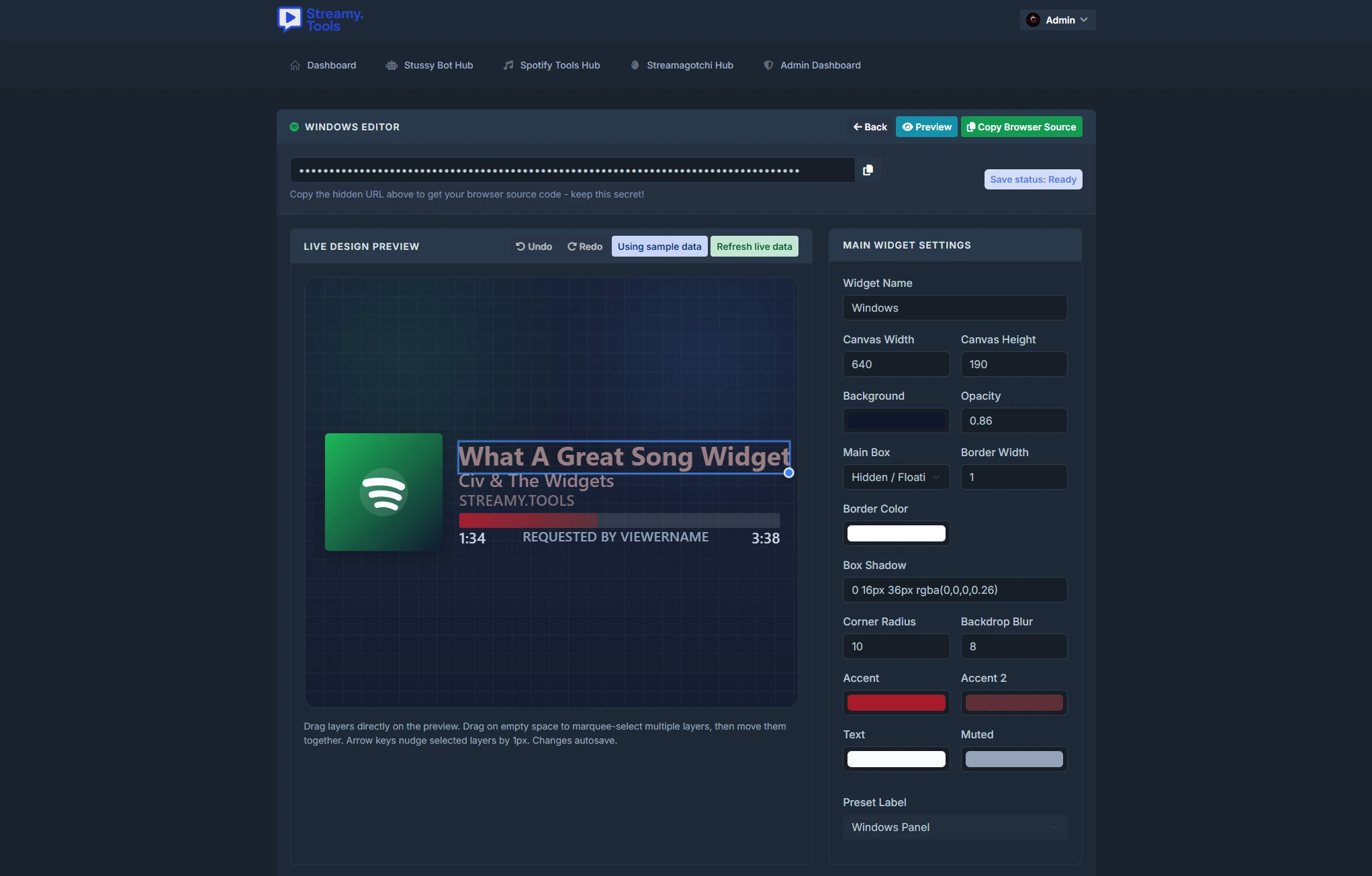 Spotify Now-Playing overlay